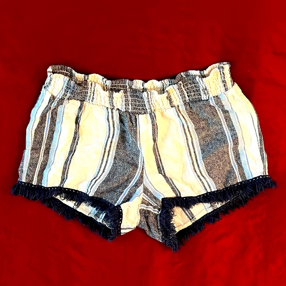 No Boundaries Striped Women Shorts - Black, White, Blue